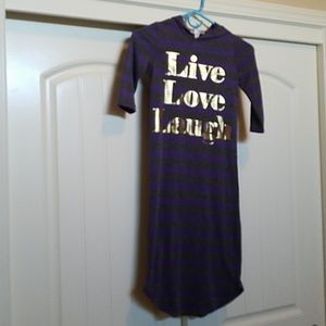 Girls size 7/8 purple striped cute maxi dress